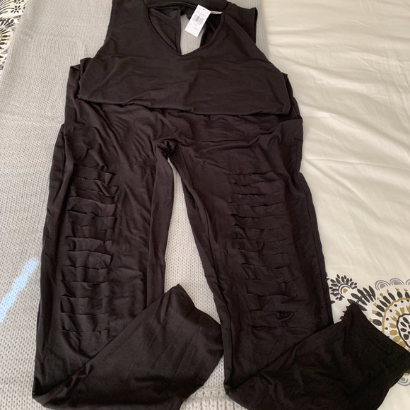 Cleo Apparel Pants - Cleo Distressed Plus Size Jump Suit